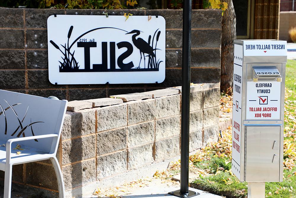 Ballot box outside of town hall in Silt, Colorado.